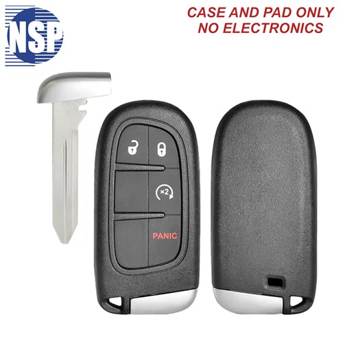 NSP JEEP/RAM GQ4-54T 4-BTN SMART KEY SHELL WITH E-KEY - L,U,P,RS