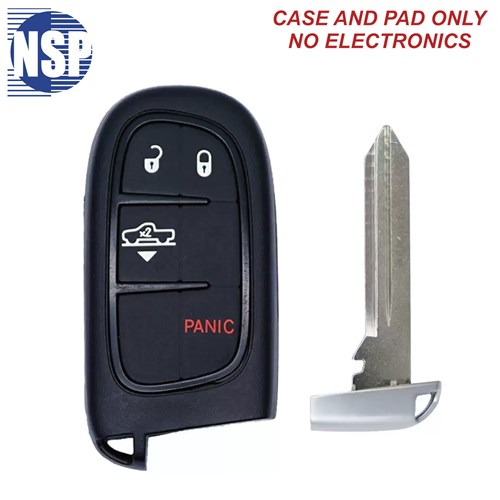 NSP RAM GQ4-54T 4-BTN SMART KEY SHELL WITH E-KEY - L,U,P,AS