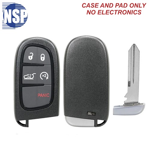 NSP JEEP GQ4-54T 5-BTN SMART KEY SHELL WITH E-KEY - L,U,P,H,RS