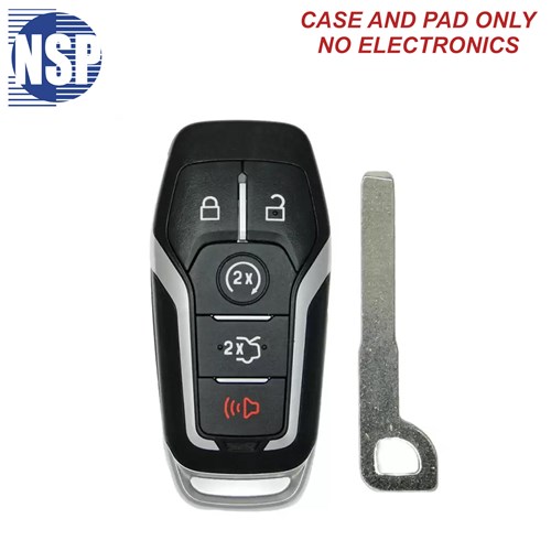 NSP FORD M3N 5-BTN SMART KEY SHELL WITH E-KEY - L,U,P,T,RS