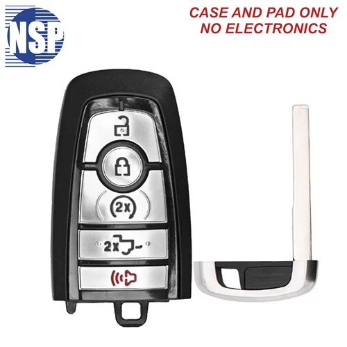 NSP FORD M3N 5-BTN SMART KEY SHELL WITH E-KEY - L,U,P,TG,RS