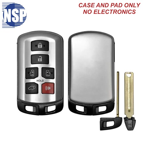 NSP TOYOTA ADR 6-BTN SMART KEY SHELL WITH E-KEY - L,U,P,SD,SD,H