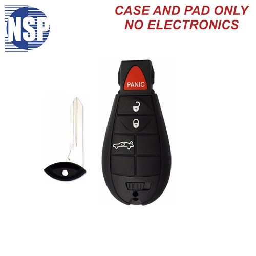 NSP DODGE DART 4-BTN SMART KEY SHELL WITH E-KEY - L,U,P,T