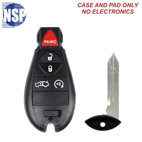 NSP DODGE DART 5-BTN SMART KEY SHELL WITH E-KEY - L,U,P,T,RS