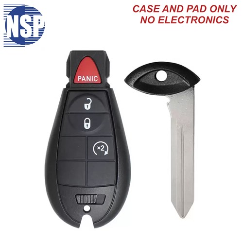 NSP RAM/JEEP GQ4-53T 4-BTN SMART KEY SHELL WITH E-KEY - L,U,P,RS