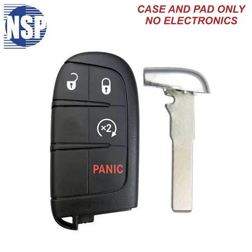 NSP JEEP M3N 4-BTN SMART KEY SHELL WITH SIP22 E-KEY - L,U,P,RS