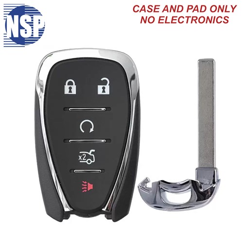 NSP CHEVROLET HYQ4EA 5-BTN SMART KEY SHELL WITH E-KEY - L,U,P,T,RS