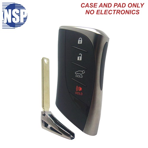 NSP LEXUS HYQ 4-BTN SMART KEY SHELL WITH E-KEY - L,U,P,H