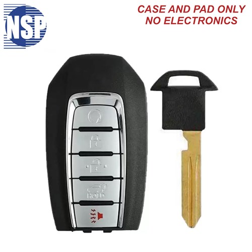 NSP INFINITI 5-BTN SMART KEY SHELL WITH E-KEY - L,U,P,H,RS