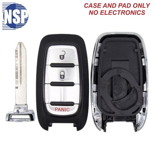 NSP CHRYSLER PACIFICA 4-BTN SMART KEY SHELL WITH E-KEY - L,U,P,RS