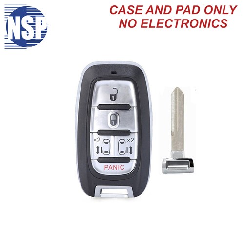 NSP CHRYSLER PACIFICA 5-BTN SMART KEY SHELL WITH E-KEY - L,U,P,SD,SD