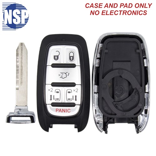 NSP CHRYSLER PACIFICA 6-BTN SMART KEY SHELL WITH E-KEY - L,U,P,SD,SD,H