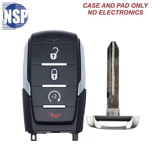 NSP RAM 1500 OHT 4-BTN SMART KEY SHELL WITH E-KEY - L,U,P,RS