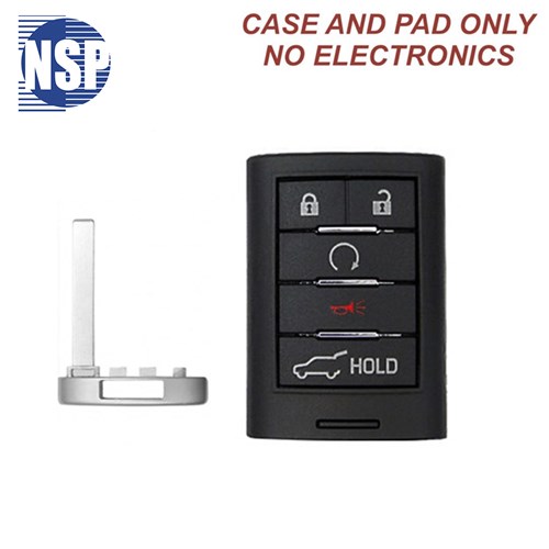 NSP CADILLAC NBG 5-BTN SMART KEY CASE/PAD WITH E-KEY - L,U,P,H,RS