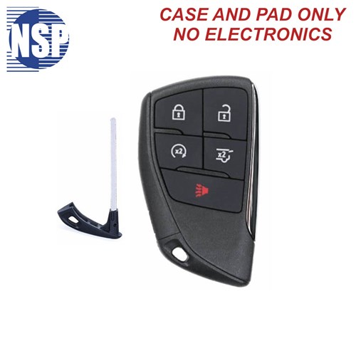 NSP GM YGO 5-BTN SMART KEY SHELL WITH E-KEY - L,U,P,H,RS