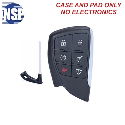 NSP GM YGO 6-BTN SMART KEY SHELL WITH E-KEY - L,U,P,H,RG,RS