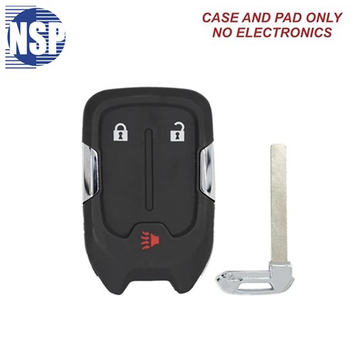 NSP GM HYQ1 3-BTN SMART KEY SHELL WITH E-KEY - L,U,P