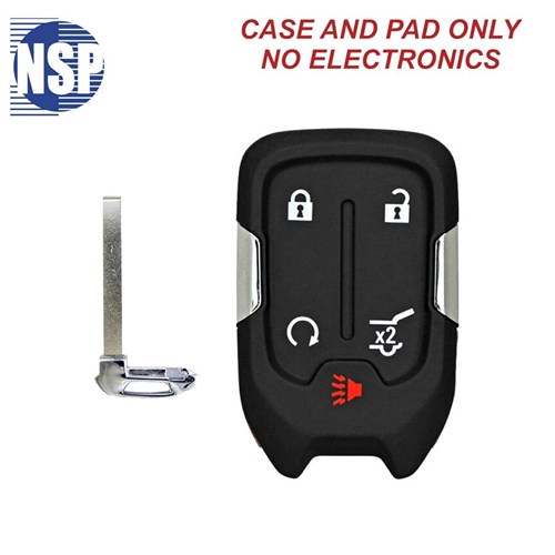 NSP GM HYQ1 5-BTN SMART KEY SHELL WITH E-KEY- L,U,P,H,RS