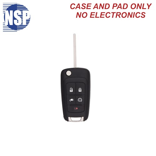 NSP GM OHT 5-BTN HYBRID FLIP KEY SHELL WITH BLADE - L,U,P,RS,PLUG