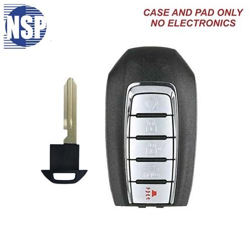 NSP INFINITI KR5TXN7 4-BTN SMART KEY SHELL WITH E-KEY - L,U,P,H