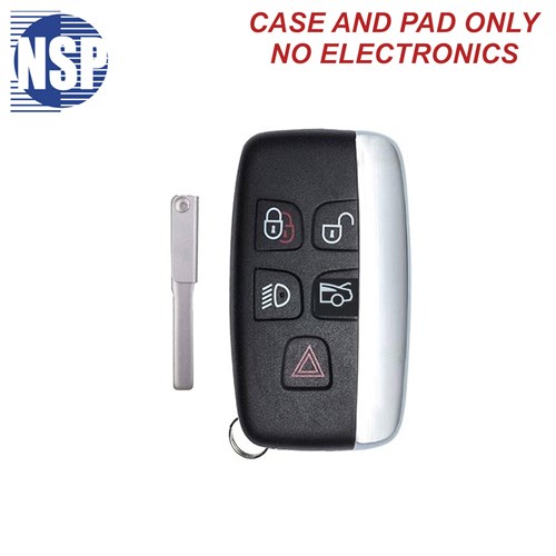 NSP JAGUAR KOBJTF10A 5-BTN SMART KEY SHELL WITH E-KEY- L,U,P,T,L