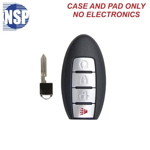 NSP NISSAN 44014 4-BTN SMART KEY SHELL WITH E-KEY - L,U,P,RS