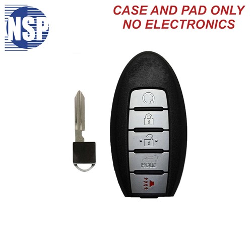 NSP NISSAN 44014 5-BTN SMART KEY SHELL WITH E-KEY - L,U,P,H,RS