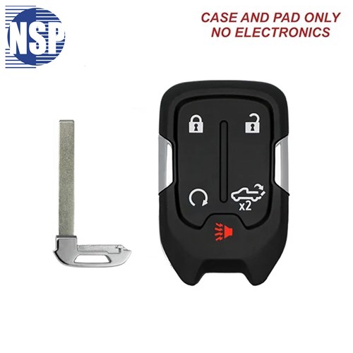 NSP GM HYQ1 5-BTN SMART KEY SHELL WITH E-KEY - L,U,P,TG,RS