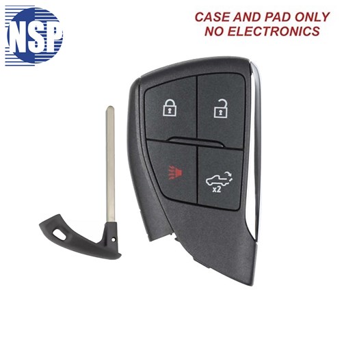 NSP GM YG0 4-BTN SMART KEY SHELL WITH E-KEY- L,U,P,TG