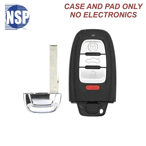 NSP AUDI SMART KEY SHELL WITH E-KEY 4-BTN - L,U,P,T