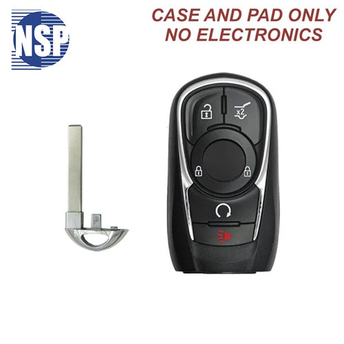 NSP BUICK HYQ 5-BTN SMART KEY SHELL WITH E-KEY - L,U,P,H,RS