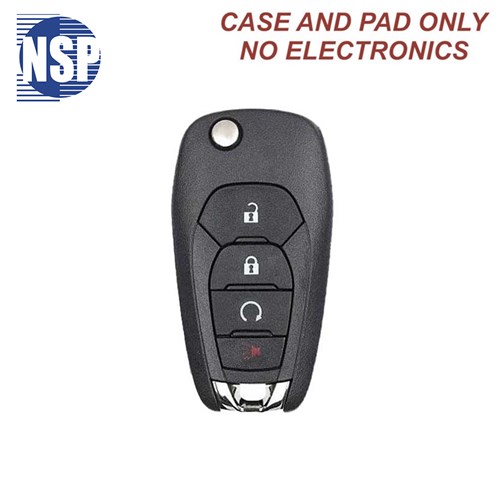 NSP CHEVROLET LXP FLIP KEY SHELL WITH BLADE 4-BTN - L,U,P,RS