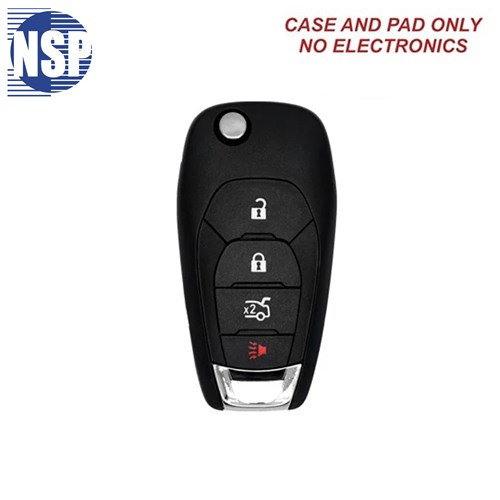 NSP CHEVROLET LXP FLIP KEY SHELL WITH BLADE 4-BTN - L,U,P,T