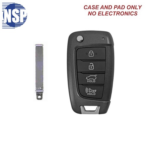 NSP HYUNDAI NEW STYLE FLIP KEY SHELL 4-BTN WITH KK12 BLADE - L,U,P,T