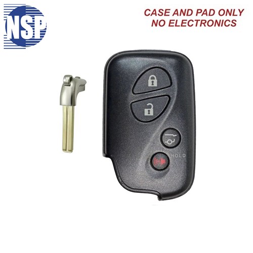 NSP LEXUS SMART KEY SHELL WITH E-KEY 4-BTN - L,U,P,H (HATCH ARROW)