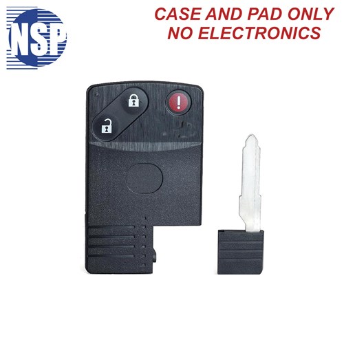 NSP MAZDA BGBX 3-BTN SMART KEY SHELL WITH E-KEY - L,U,P