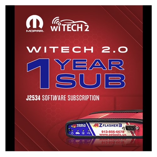 Mopar WiTECH 2.0  Software Subscription for 1 Year - Machine Sold Separately