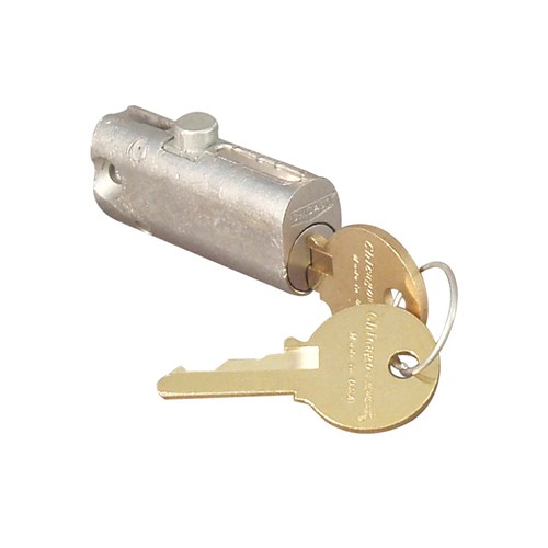 CompX Chicago 5001-50L KD File Cabinet Lock, 1-3/4" Cylinder, Round Bolt, Keyed Different