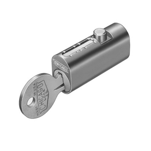 CompX Chicago CEXP-19DC KD File Cabinet Lock, 1-1/2" Cylinder, Round Bolt, Keyed Different