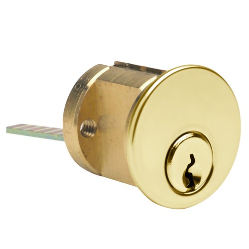 Ilco 7015SC8-03-KD Rim Cylinder, Polished Brass