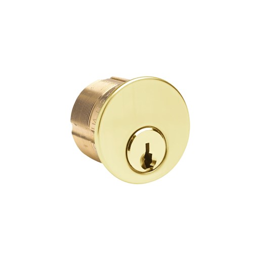 Ilco 7185KS1-03-KA2 1-1/8" Mortise Cylinder, Kwikset Keyway, Bright Brass