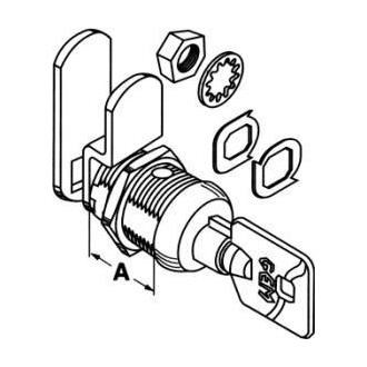 CompX Fort MFW1078 KA 27380 Tubular Cam Lock, 7/8" Cylinder Length