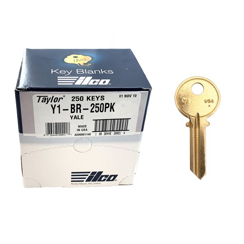 Ilco Y1-BR-250PK Yale 8 Key Blanks, Brass (pack/250)