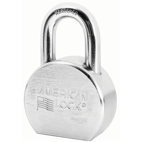 American Lock A700 KA P518 Solid Steel Rekeyable Pin Tumbler 2-1/2" Padlock, 1-1/16" Shackle, Chrome Plated, Keyed Alike