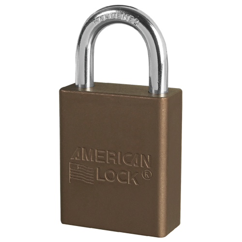 American Lock A1105BRN KD Anodized Aluminum Safety 1-1/2" Padlock, 1" Shackle, Brown, Keyed Different