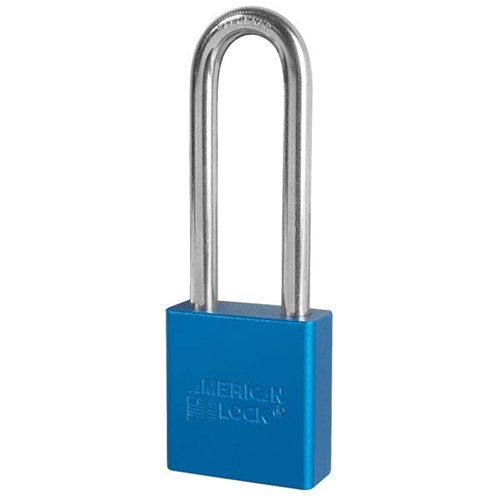 American Lock A1207BLU KD Anodized Aluminum Safety 1-3/4" Padlock, 3" Shackle, Blue, Keyed Different