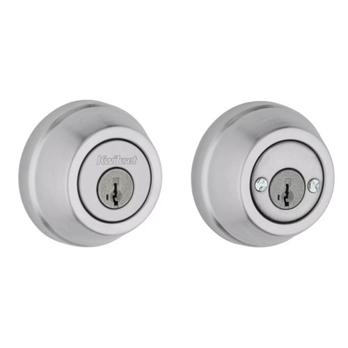 Kwikset 599 26D Double Cylinder Gate Latch, Satin Chrome