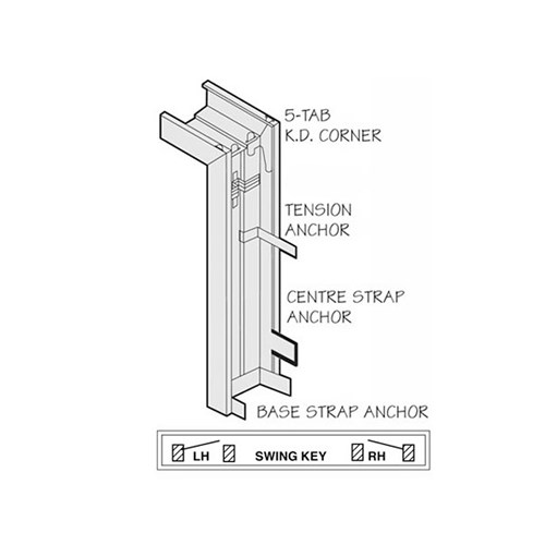 Daybar DB16 3070 LH Standard Duty Door Frame, 5-7/8" Jamb Depth