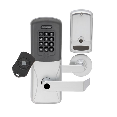 Schlage CO-220-MS-75-PRK-RHO-626-LD-RH Mortise Offline Classroom Lockdown Solution w/ Prox & Keypad