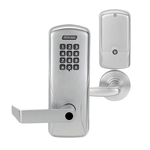 Schlage CO-200-CY-70-KP-RHO-626-LD-RH Cylindrical Standalone Electronic Lock with Keypad, Storeroom/Classroom, Less Cylinder